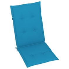 Vidaxl Podložky na záhradné stoličky 4 ks, modré 120x50x3 cm