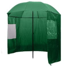 Vidaxl Zelený rybársky dáždnik 240 x 210 cm