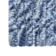 Vidaxl Záves proti hmyzu, modrý, biely a strieborný 90x220 cm, ženilka