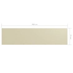 Vidaxl Balkónová markíza, krémová 75x300 cm, oxfordská látka