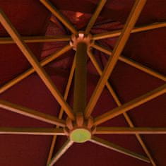 Petromila vidaXL Závesný slnečník s tyčou tehlovočervený 3x3 m masívna jedľa