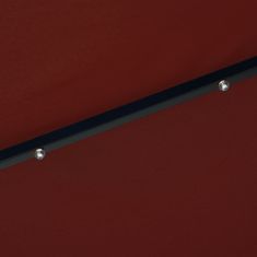 Vidaxl Vonkajší slnečník s LED svetlami a oceľovou tyčou 300 cm tehlovočervený