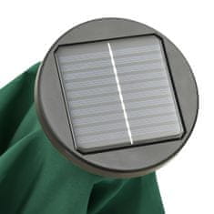 Vidaxl Slnečník s LED svetlami zelený 200x211 cm hliníkový