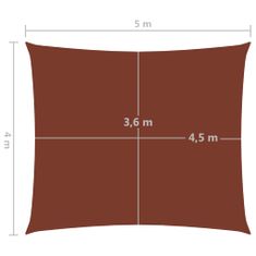 Vidaxl Tieniaca plachta, oxfordská látka obdĺžniková 4x5 m tehlová