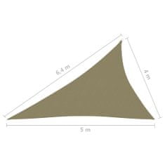 Vidaxl Tieniaca plachta oxfordská látka trojuholníková 4x5x6,4 m béžová