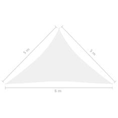 Vidaxl Tieniaca plachta oxfordská látka trojuholníková 5x5x6 m biela