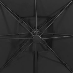 Petromila vidaXL Závesný slnečník s dvojitou strieškou 300x300 cm čierny