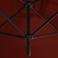 Vidaxl Dvojitý slnečník s oceľovou tyčou terakotový 600x300 cm