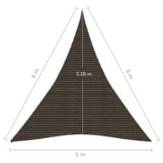 Vidaxl Tieniaca plachta 160 g/m2 hnedá 5x6x6 m HDPE