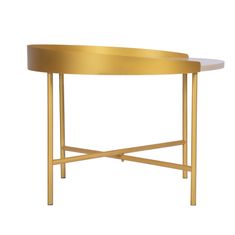 Homla BREVE Konferenčný stolík zlatý 60x60x40 cm