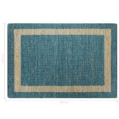 Petromila vidaXL Ručne vyrobený jutový koberec modrý 120x180 cm