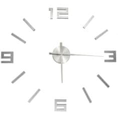 Vidaxl 3D nástenné hodiny s moderným dizajnom strieborné 100 cm XXL
