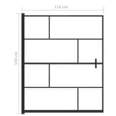 Petromila vidaXL Sprchový kút ESG 116x140 cm čierny