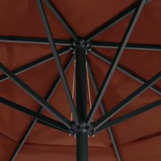 Vidaxl Vonkajší slnečník s hliníkovou tyčou 600 cm, tehlovo červený
