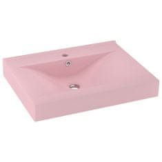 Petromila vidaXL Luxusné umývadlo, otvor na batériu, matné ružové 60x46 cm