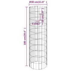 Vidaxl Kruhové gabiónové vyvýšené záhony 3ks zinkovaná oceľ Ø30x100cm