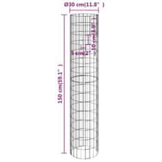 Petromila vidaXL Kruhové gabiónové vyvýšené záhony 3ks zinkovaná oceľ Ø30x150 cm