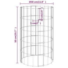 Vidaxl Kruhové gabiónové vyvýšené záhony 4 ks Ø30x50/100/150/200 cm