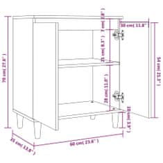 Vidaxl Komoda tmavý dub 60x35x70 cm spracované drevo