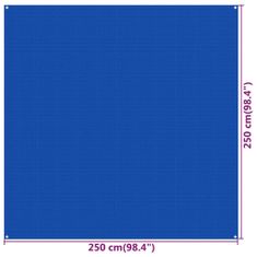 Vidaxl Koberec do stanu 250x250 cm modrý HDPE