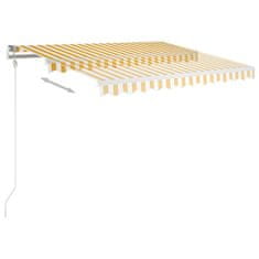 Vidaxl Ručne zaťahovacia markíza s LED 300x250 cm žlto-biela