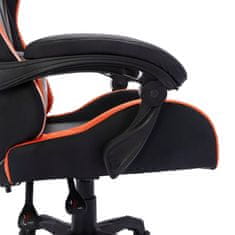 Vidaxl Herná stolička s RGB LED svetlami oranžovo-čierna umelá koža