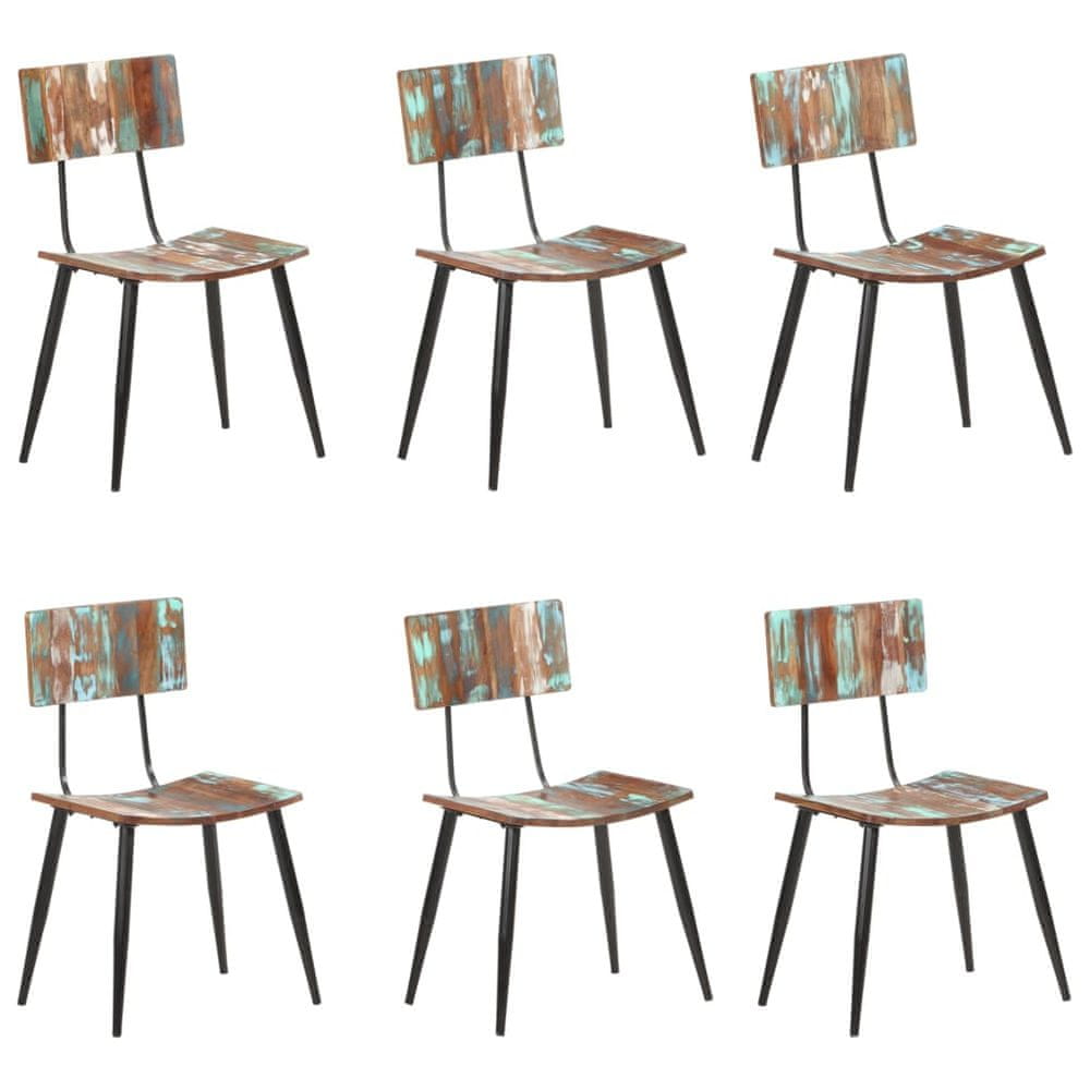 Petromila vidaXL Jedálenské stoličky 6 ks, recyklovaný masív 