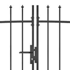 Vidaxl Záhradná plotová brána s hrotmi 5x2,45 m, čierna