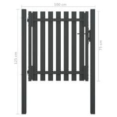 Petromila vidaXL Záhradná plotová brána, oceľ 1x1,25 cm, antracitová