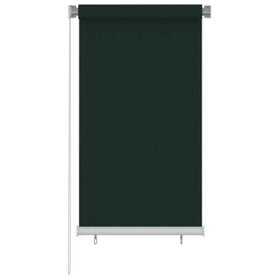 Vidaxl Vonkajšia zatemňovacia roleta 80x140 cm tmavozelená HDPE