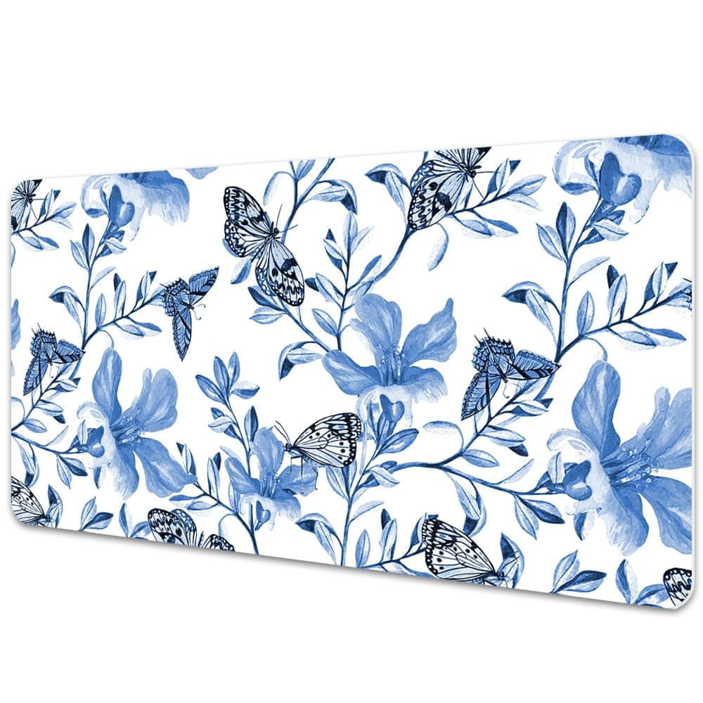 kobercomat.sk Pracovná podložka s obrázkom modré kvety 120x60 cm 