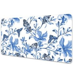 kobercomat.sk Pracovná podložka s obrázkom modré kvety 90x45 cm 