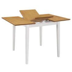 Vidaxl Rozkladací jedálenský stôl drevotrieska biely (80-120)x80x74 cm