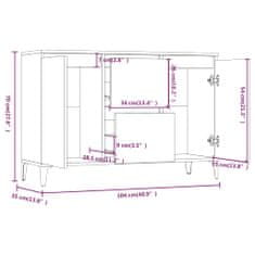 Petromila vidaXL Komoda sivý dub sonoma 104x35x70 cm spracované drevo