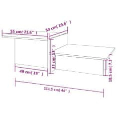 Vidaxl Konferenčný stolík dymový dub 111,5x50x33 cm spracované drevo