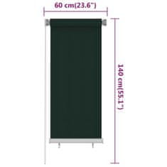 Vidaxl Vonkajšia zatemňovacia roleta 60x140 cm tmavozelená HDPE