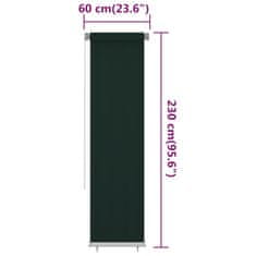 Vidaxl Vonkajšia zatemňovacia roleta 60x230 cm tmavozelená HDPE