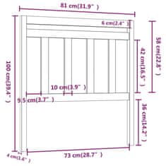 Vidaxl Čelo postele medovohnedé 81x4x100 cm masívna borovica