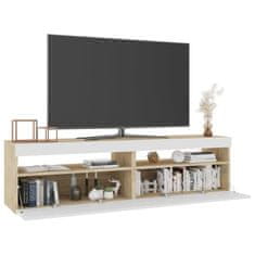 Vidaxl TV skrinky 2 ks s LED svetlami biela a dub sonoma 75x35x40 cm