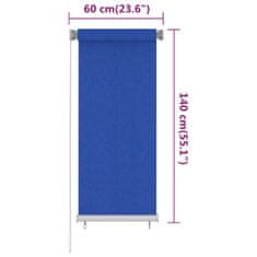 Vidaxl Vonkajšia zatemňovacia roleta 60x140 cm modrá HDPE