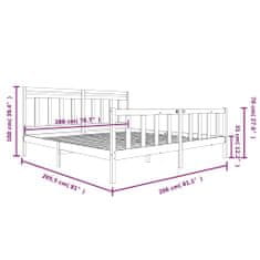 Vidaxl Posteľný rám masívne drevo 200x200 cm