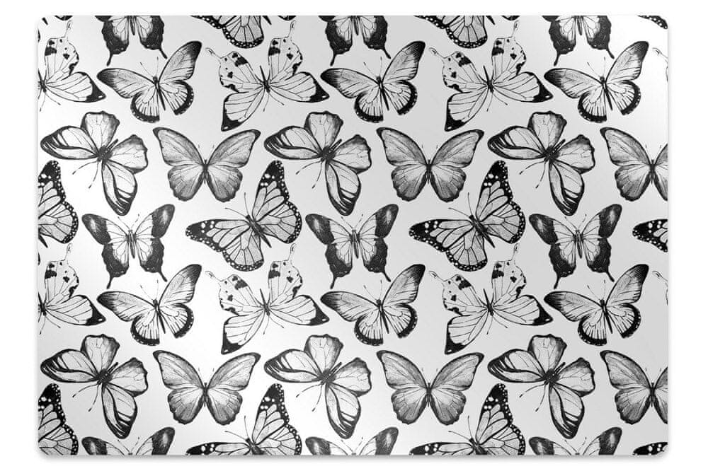 kobercomat.sk Ochranná podložka pod stoličku Čierna a biela motýľ 140x100 cm 15 cm 