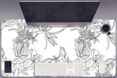kobercomat.sk Pracovný podložka na stôl Čierne a biele kvety 90x45 cm 