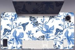 kobercomat.sk Pracovná podložka s obrázkom modré kvety 90x45 cm 