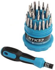 XLtools Sada jemných bitov 1/4" s držiakom bitov, okrúhly box, 31-dielna, XL-TOOLS