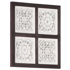 Vidaxl Ručne vyrezávaný nástenný panel MDF 40x40x1,5 cm hnedý a biely