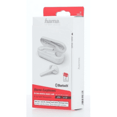 HAMA Bluetooth štupľové slúchadlá Spirit Go, bezdrôtové, nabíjacie puzdro, biele