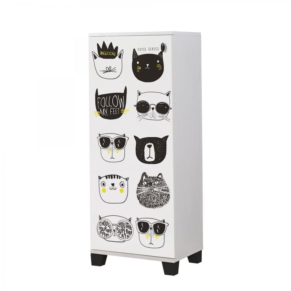 Hanah Home Botník Filinta Cats 50x127 cm biely