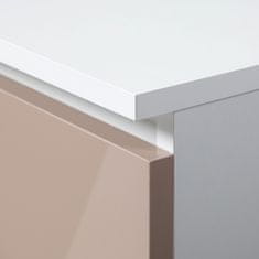 Akord Rohový písací stôl B16 124 cm biely/cappuccino ľavý