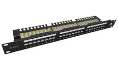 Solarix Patch panel Solarix 24 x RJ45 CAT6 UTP s vyväzovacou lištou 1U SX24L-6-UTP-BK-N